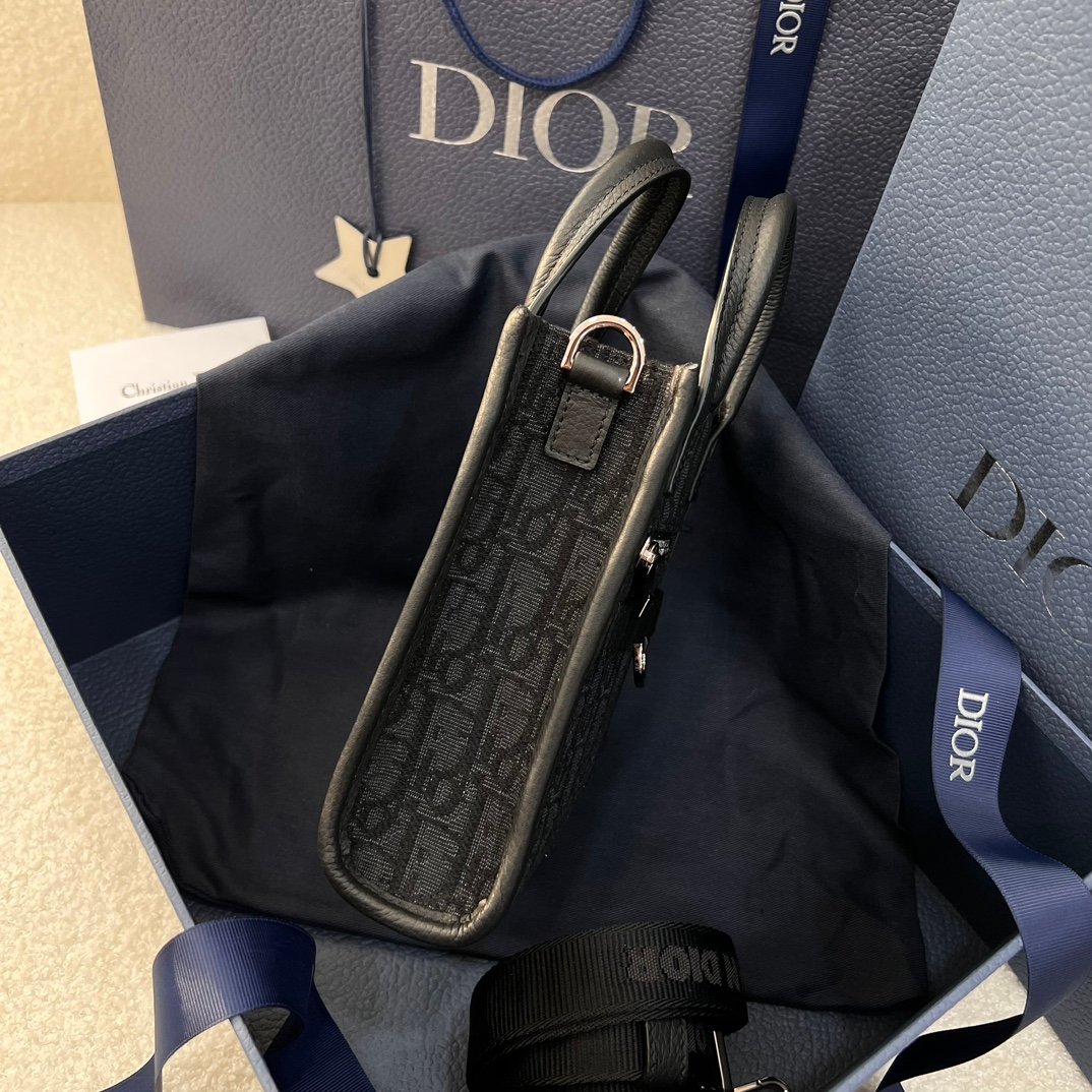 Dior SAFARI NORTH-SOUTH Black Flower Vertical Bag - Image 4