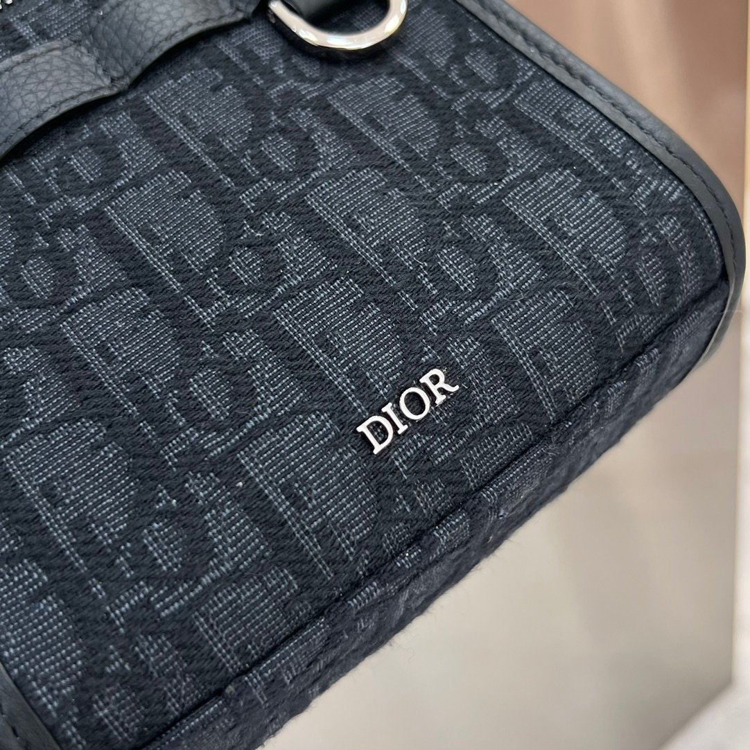 Dior SAFARI NORTH-SOUTH Black Flower Vertical Bag - Image 7