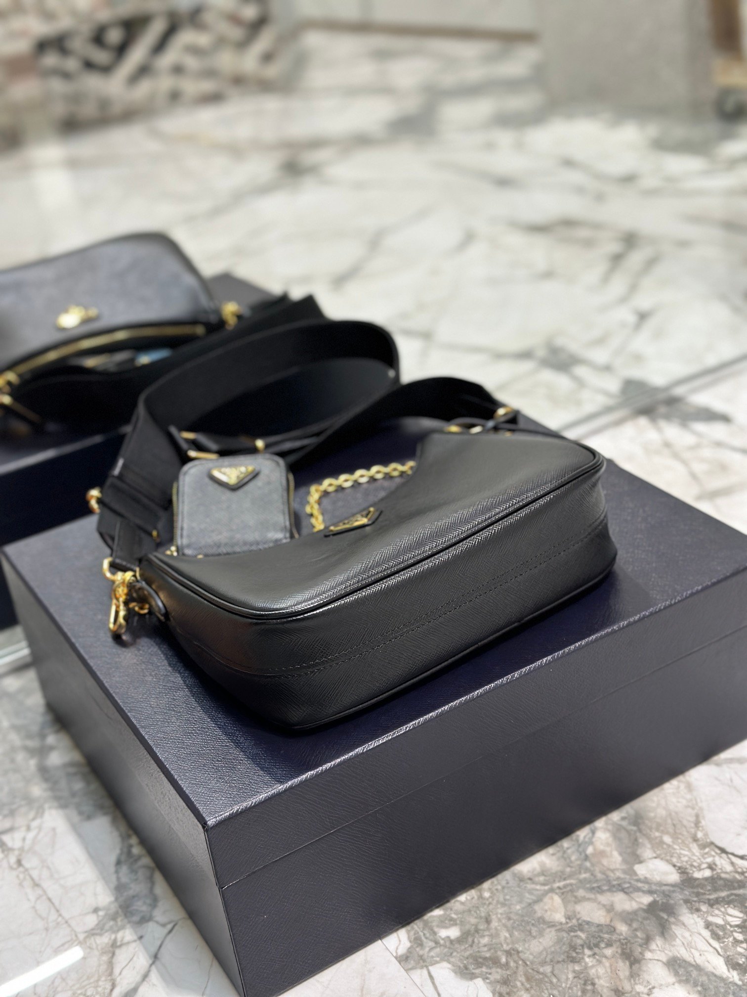 Detachable P Re-Edition 2005 Saffiano Leather Bag - Image 3